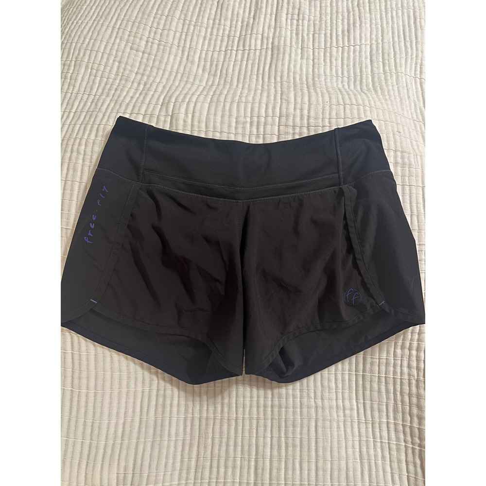 Free Fly Women Black Bamboo Lined Running Shorts Size S Pilates Activewear